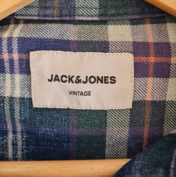 Jack&Jones vintage plaid shirt - Medium- Blue/Green - Picture 5 of 8